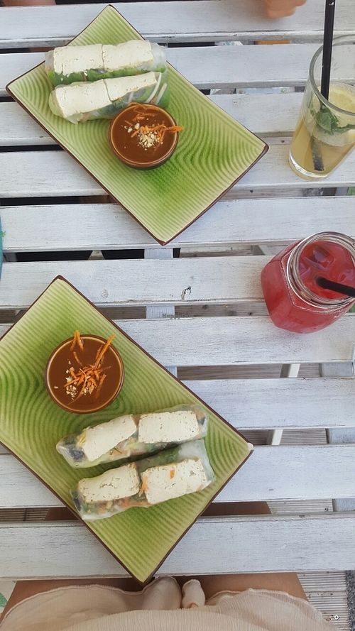 vegan summer rolls  at Tata Restaurant in Vienna