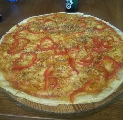 bad photo but get the curry pizza at Antras Aukstas in Kaunas