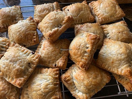 Vietnamese savory vegan meat puff pastry  at Vu Noodles in Charlottesville