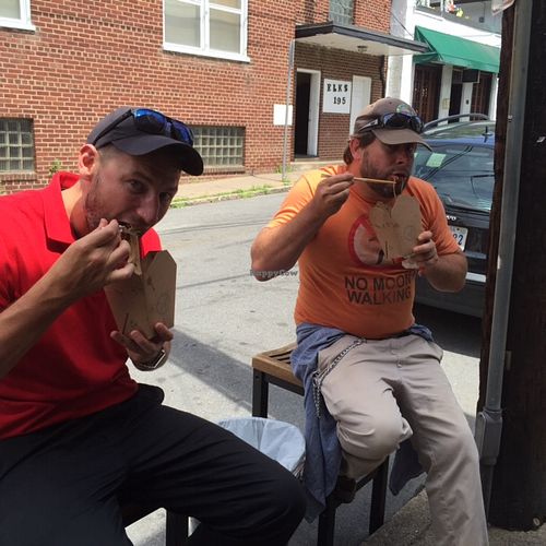 Satisfied customers at Vu Noodles in Charlottesville