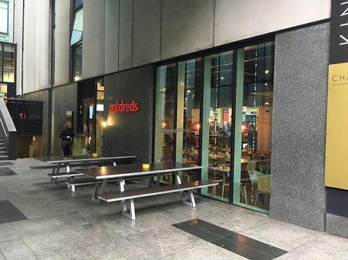 outside  at Mildreds - Kings Cross in North London