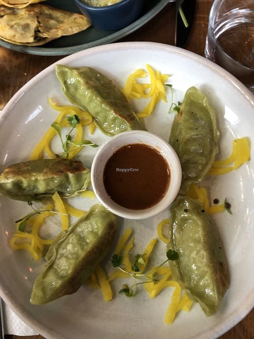 Spinach Gyoza #Veganuary at Mildreds - Kings Cross in North London