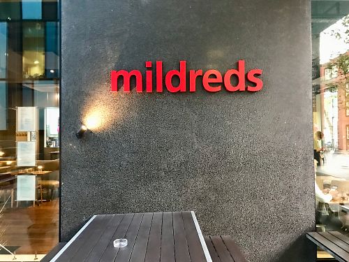 outside at Mildreds - Kings Cross in North London