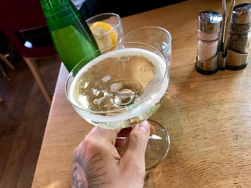 sparkling wine at Mildreds - Kings Cross in North London