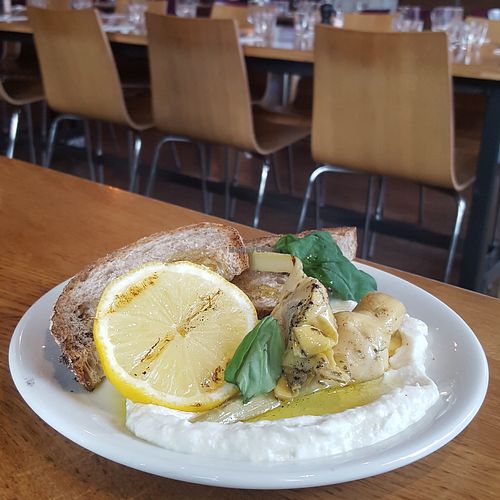 Grilled artichoke starter at Mildreds - Kings Cross in North London