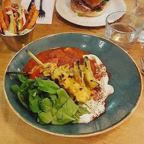 Levant chick'n skewers at Mildreds - Kings Cross in North London