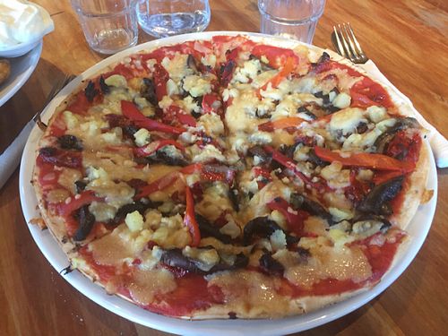 Vegan Pizza at Kai Whakapai Cafe and Bar  in Wanaka