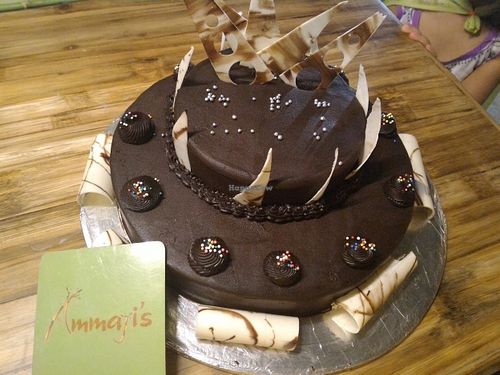 Chocolate Truffle Cake from Ammaji's in-house bakery - 100% eggless! at Ammaji's Ayurvedic Restaurant in Vrindavan