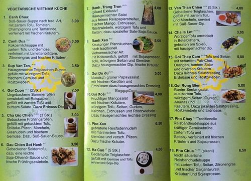 Menu at Dai Thang in Berlin