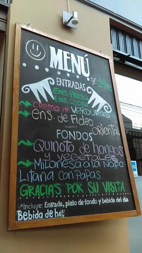 El Menú de ";Seitan"; vegan restaurant at Seitan Urban Bistro in Lima