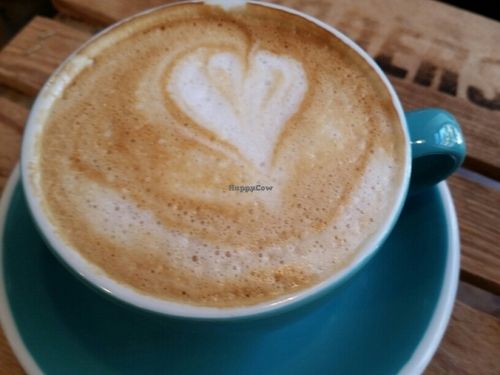 vegan cappuccino at Sweet Life American Bakery and Specialty Coffee Bar in Krakow