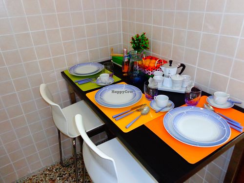 Kitchen table at Casa Veggy in Rome