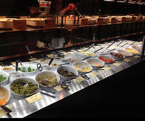 The cold buffet at Hiltl - Sihlpost in Zurich