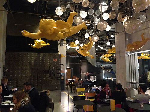 such cool decor! at Hiltl - Sihlpost in Zurich