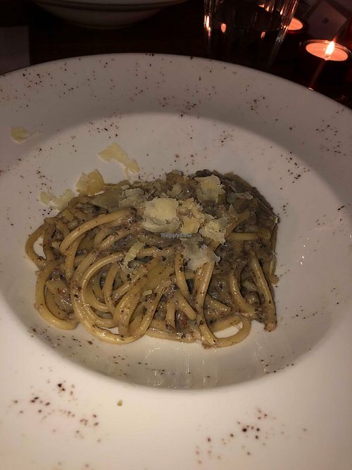 Mushroom pasta at MADENITALY in Copenhagen