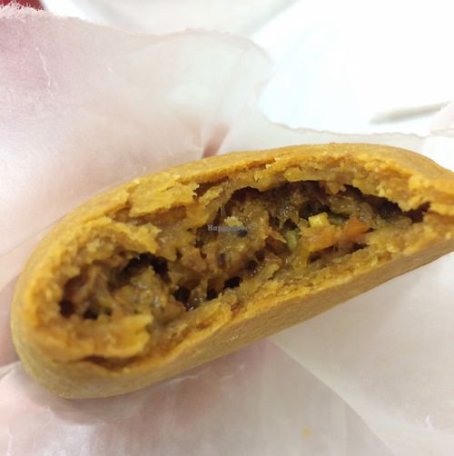 Vegan beef patty at Jalan Delicious Food in Jamaica