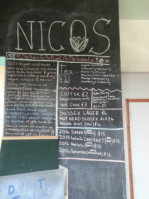 Nico's Kitchen, Menu board  behind counter at Nico's Kitchen and Lounge in Hastings