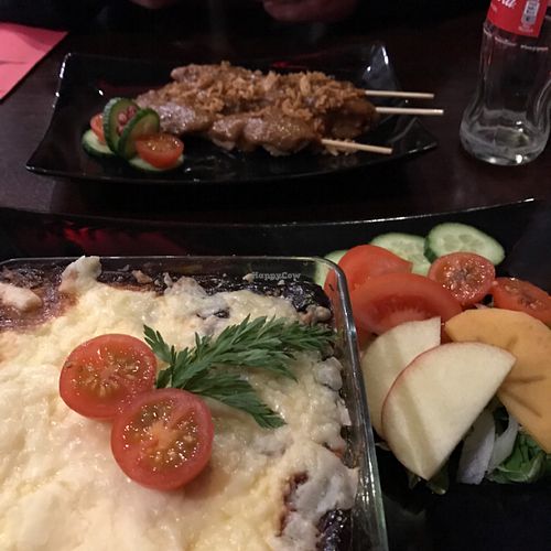 moussaka and satay at The Leaf in The Hague