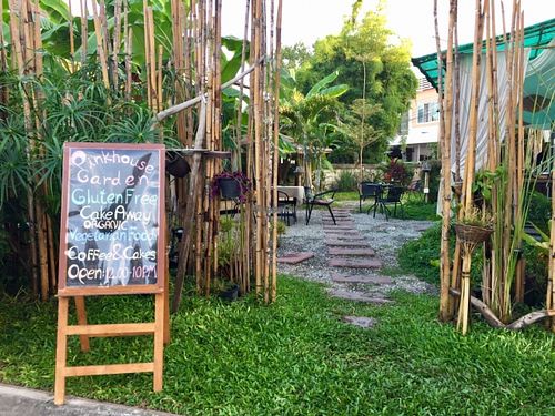 The entrance at Pink House Garden in Chiang Mai