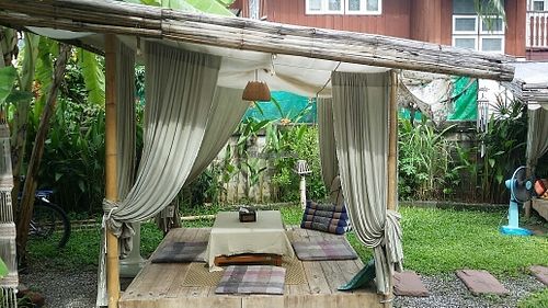 garden setting at Pink House Garden in Chiang Mai