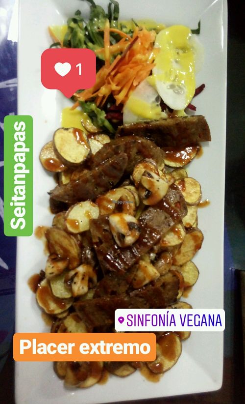 Seitan papas  at Sinfonia Vegana in Lima
