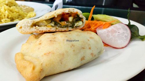 Empanada at Sinfonia Vegana in Lima