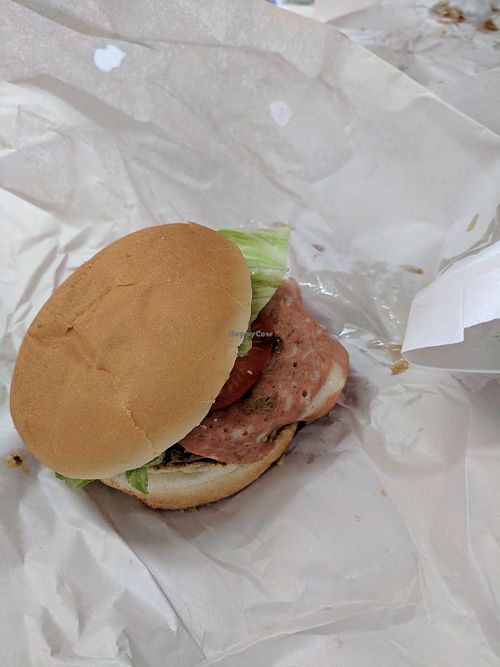 bad photo of Hawaiian burger at The Burgerie in Auckland