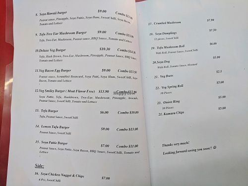 menu at The Burgerie in Auckland