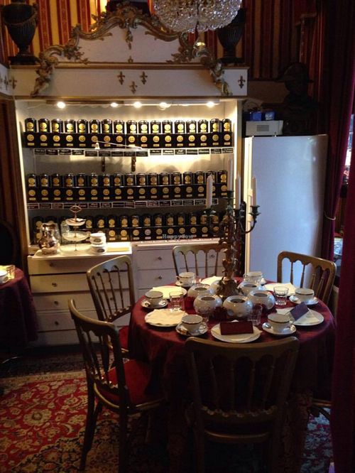 Inside dining table at Süssi Salon de Thé Francais in Vienna