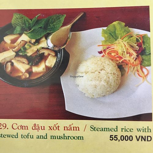 tofu soup and rice at Noodle & Roll in Hanoi