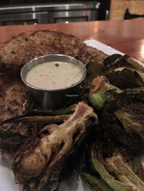 Grill PB&J with Avacado and brussel sprout, vegan ranch at Taproot Lounge & Cafe in Salem