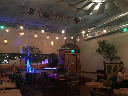 Stage and seating at Taproot Lounge & Cafe in Salem