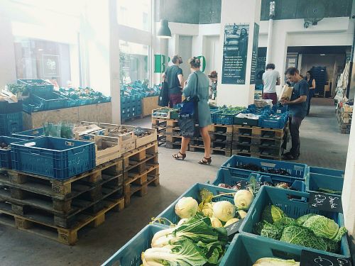 Wide variety of fresh and local organic vegetables at BE O Versmarkt in Ghent