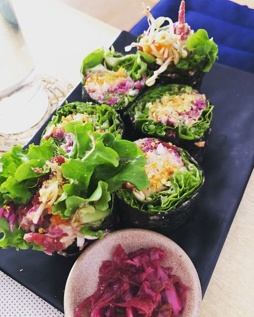 Raw vegan sushi at Bliss Pure Foods in Kathmandu