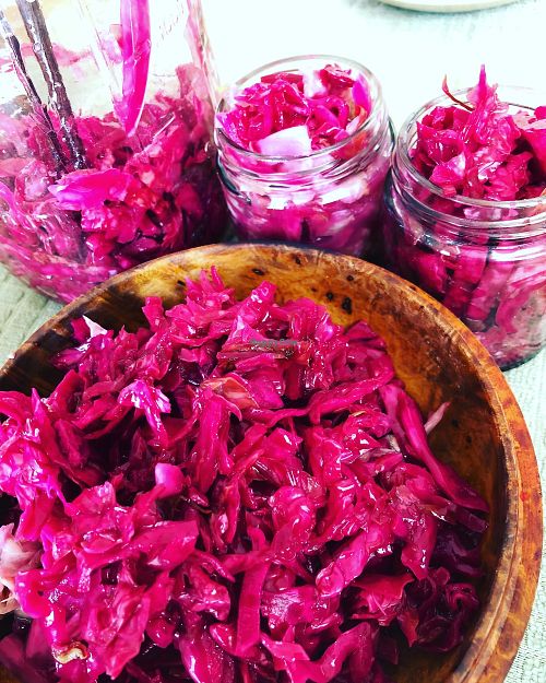 Organic sauerkraut at Bliss Pure Foods in Kathmandu