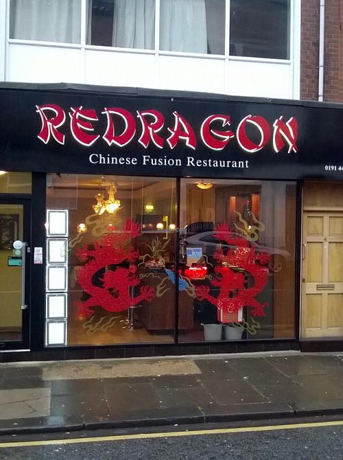 Red Dragon frontage at Red Dragon Chinese Fusion in South Shields