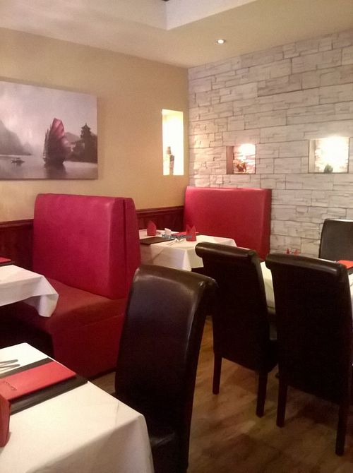 Inside decor at Red Dragon Chinese Fusion in South Shields