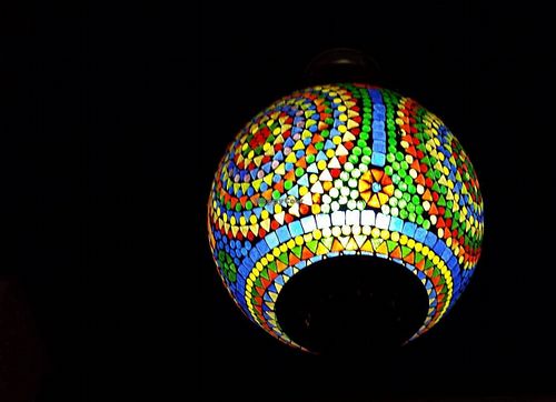 The decor and lighting fixtures are very pleasant at Shamaim in Tokyo