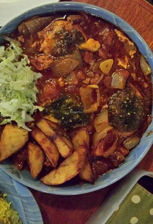 Shakshuka, a soupy, tomato-based Israeli omelette dish at Shamaim in Tokyo