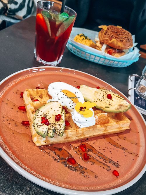 Brunch waffle without the maple bacon. at Soep&Zoet in Sint-niklaas