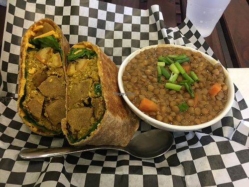 Curry chicken wrap at Splurge Juice Bar and Cafe in Hialeah