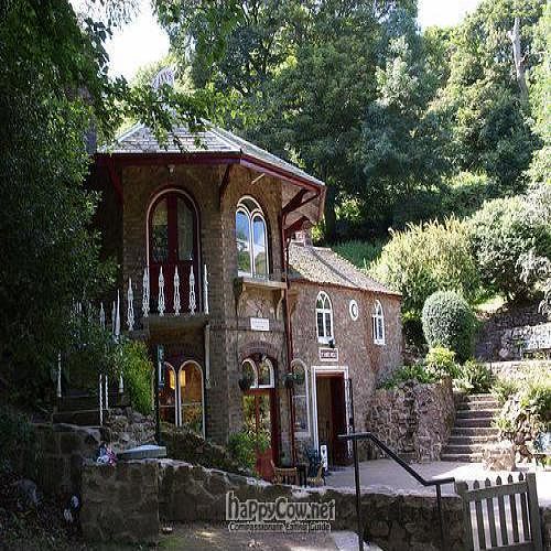 outside at St Ann's Well Cafe in Malvern
