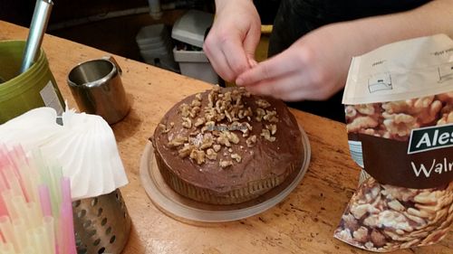 Coffee Cake with walnuts  at St Ann's Well Cafe in Malvern
