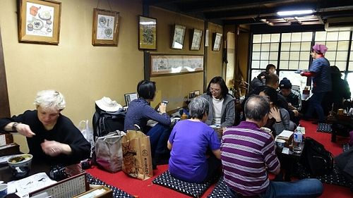 restaurant interior  at Ebisu Soba in Takayama