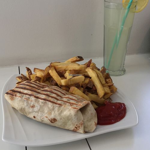 super kebab with french fries ! at Vegan Hero in Paris