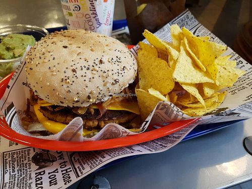 Cheese burger at Vegan Hero in Paris