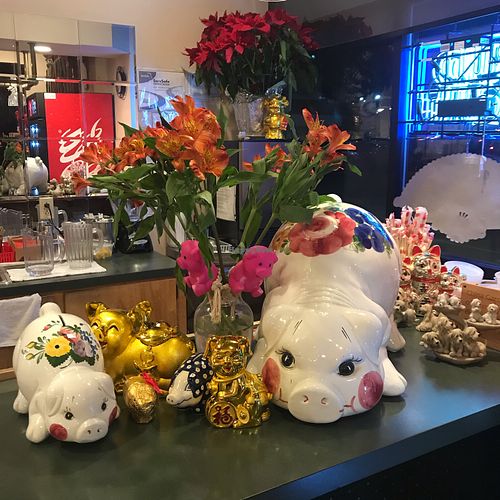 Lucky pigs at China Garden in Orono