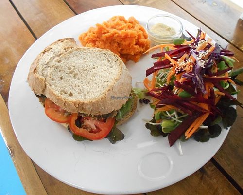 Veggie burger at Greze Natural and Healthy in Phuket