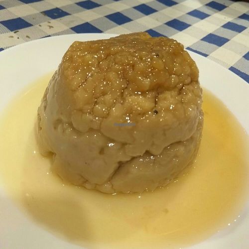 Flan vegano at Krsna Cuisine in San Vicente Del Raspeig