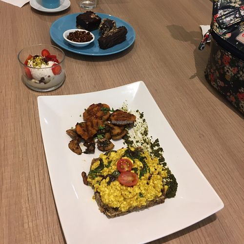 raw cakes, nice cream and tofu scramble  at Raisin' The Roof in Kuala Lumpur